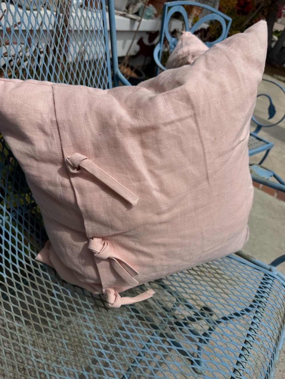 Blush Pink Linen Throw Pillow Covers - Set of 3 - Picture 7 of 8